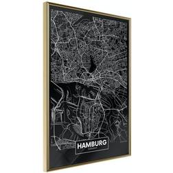 Arkiio Affisch Dark Map of Hamburg [Poster] 30x45 Poster